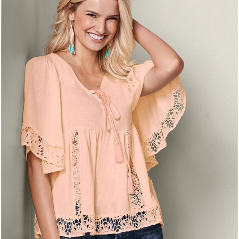 NWOT tassel babydoll top